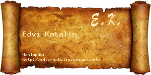 Edvi Katalin névjegykártya
